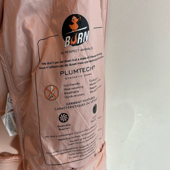 SAVE THE DUCK Sz S Refy Light Puffer Bomber Style Jacket Pink NEW WITH TAGS - Picture 16 of 16